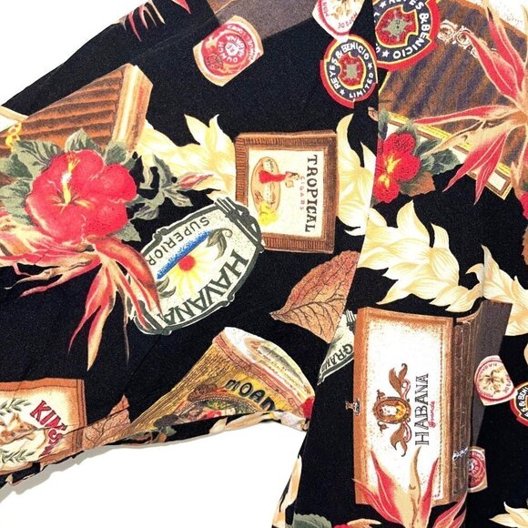 Kalaheo Hawaiian Shirt Mens Size XL Vintage Cigar Pattern Pullover Cotton Rayon - Picture 3 of 11